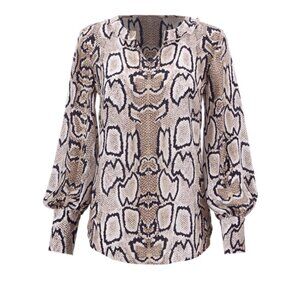 F19 Cabi Serpentine Blouse - Chic Snake Print Blouse